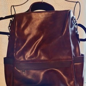 Brown Leather Faux Purse/Backpack